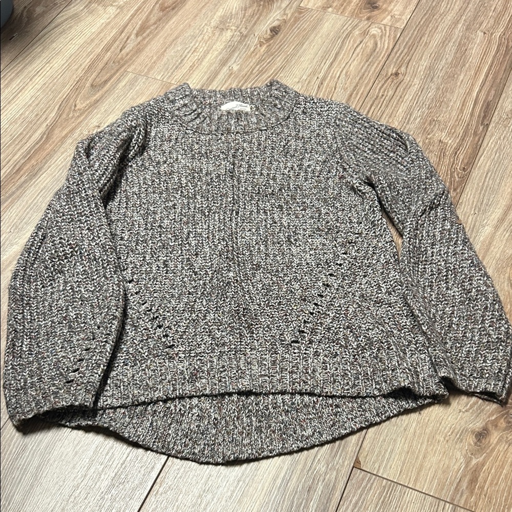 Women's Gray Sweater with multicolored threads